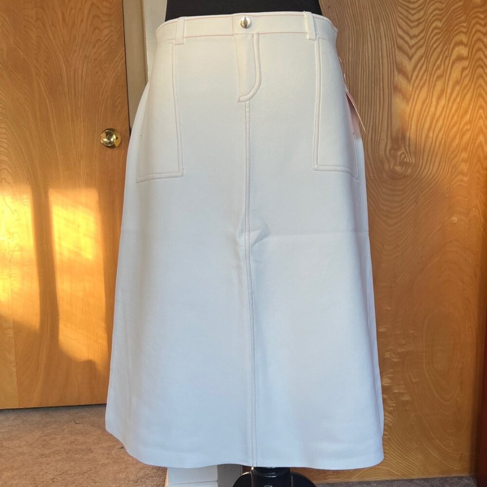 APPARALEL Knit Denim Skirt in White Size XL, NWT